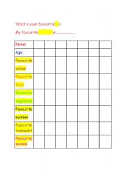 English Worksheet: SPEAKING whats your favourite?