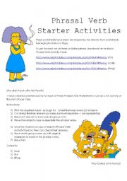 Phrasal Verb Starter Activity