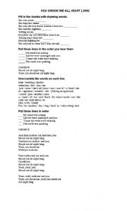 English worksheet: You shook me all night long