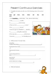 English Worksheet: Present Continuous Exercises