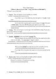 English Worksheet: Basic Table Manners