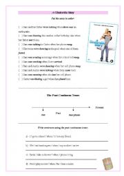 English Worksheet: A Cinderella Story - Past Continuous