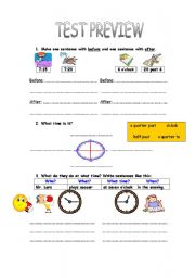 English Worksheet: Telling the Time Worksheet 1/3