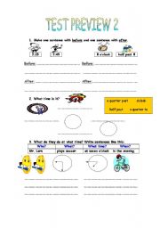 English Worksheet: Telling the Time Worksheet 2/3