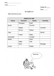 English Worksheet: Where are you from?