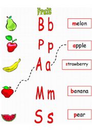 For Very Young Learners...Fruit word and first sound recognition