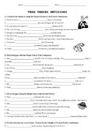 English Worksheet: Verb Tenses Revision