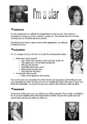 English Worksheet: Im star