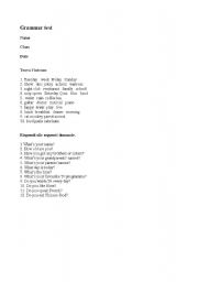 English worksheet: grammar test