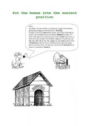 English Worksheet: Where does Rover hide his bones? - Prepositions of place