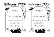 English Worksheet: Halloween Certificate