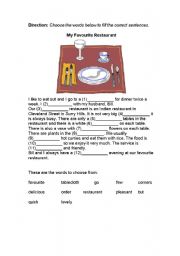 English Worksheet: restaurant