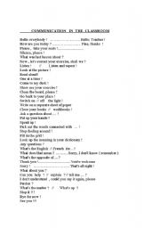 English worksheet: COMMUNICATION IN THE CLASSROOM