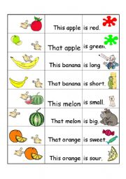 English Worksheet: This or That and Describing Fruit!