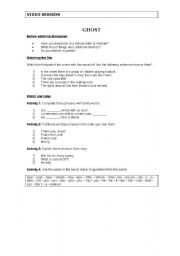 English Worksheet: Video Session for film Ghost