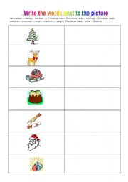 English worksheet: Christmas pictures