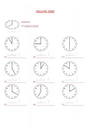 English Worksheet: Telling time