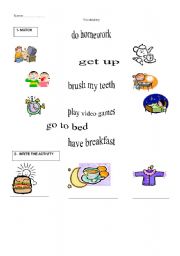 English Worksheet: Routine