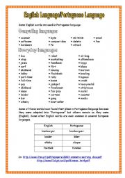 English Worksheet: English Words in Portuguese Language (01.10.08)
