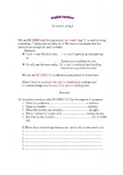 English Worksheet: Get used to...