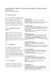 English Worksheet: Travelers and accomodation