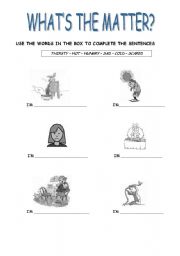 English Worksheet: whats the matter?