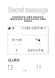 English worksheet: secret message