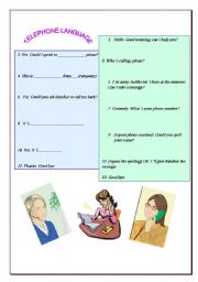 English Worksheet: Speaking on the phone