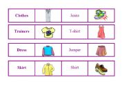 English Worksheet: clothes dominoe