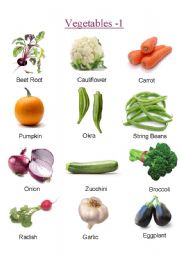 English Worksheet: Vegetables -1 