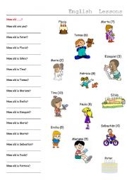 English Worksheet: HOW OLD