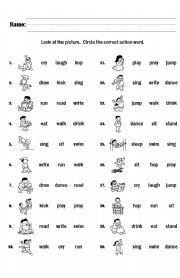 ACTION WORDs worksheet