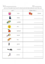 English worksheet: Plural words adding -es