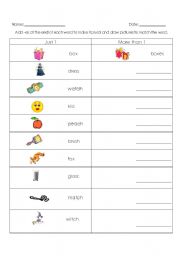 English Worksheet: Plural words adding -es