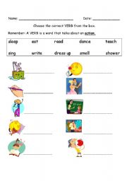 English worksheet: Choosing the correct verb