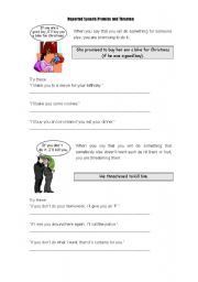 English Worksheet: reported speech