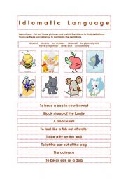 English Worksheet: Idiomatic Language: Animals