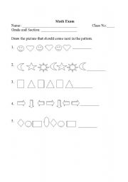 English worksheet: Pattern