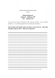 English worksheet: Writing Assignments