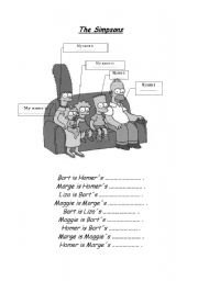 English Worksheet: The Simpsons