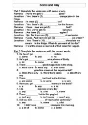 English Worksheet: Some or Any