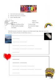 English Worksheet: Writing Poems