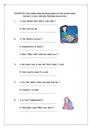 English Worksheet: Unscramble