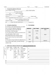 English worksheet: grammar exercice