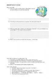 English Worksheet: description of a place