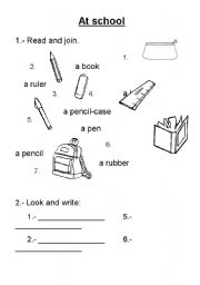 English Worksheet: At school