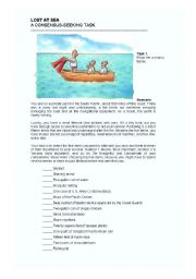 English Worksheet: Lost at see: A ranking and persuasion activity 
