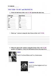 English worksheet: The verb TO BE in the Present Simple Tense 