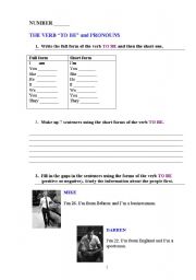 English Worksheet: The verb TO BE in the Present Simple Tense 