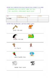 Comparative adjectives worksheets